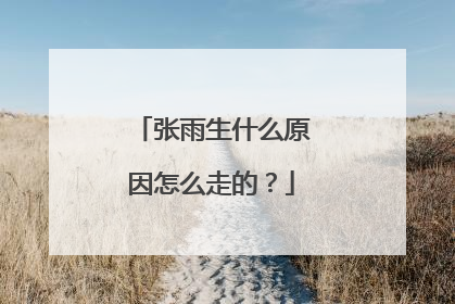 张雨生什么原因怎么走的？