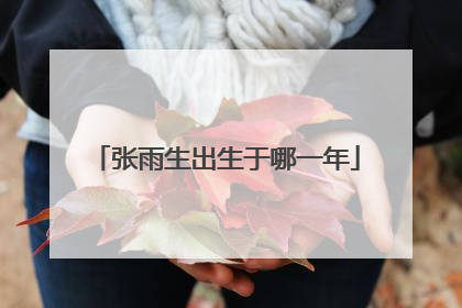 张雨生出生于哪一年