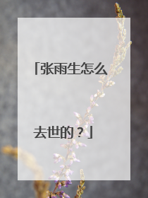 张雨生怎么去世的?