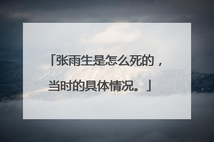 张雨生是怎么死的,当时的具体情况。