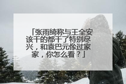 张雨绮称与王全安该干的都干了特别尽兴，和袁巴元像过家家，你怎么看？