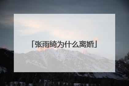 张雨绮为什么离婚