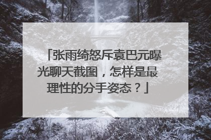 张雨绮怒斥袁巴元曝光聊天截图,怎样是最理性的分手姿态?