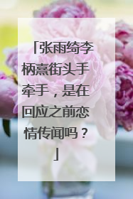 张雨绮李柄熹街头手牵手,是在回应之前恋情传闻吗?