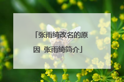 张雨绮改名的原因 张雨绮简介