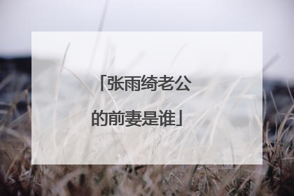 张雨绮老公的前妻是谁