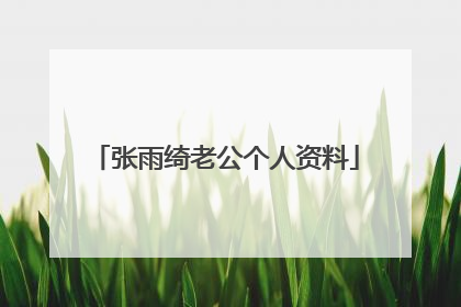 张雨绮老公个人资料