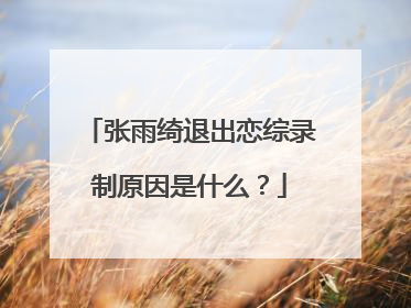 张雨绮退出恋综录制原因是什么？