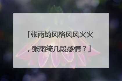 张雨绮风格风风火火，张雨绮几段感情？