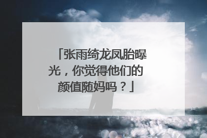张雨绮龙凤胎曝光,你觉得他们的颜值随妈吗?