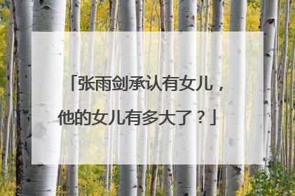 张雨剑承认有女儿，他的女儿有多大了？