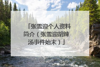 张雪迎个人资料简介（张雪迎胡辣汤事件始末）