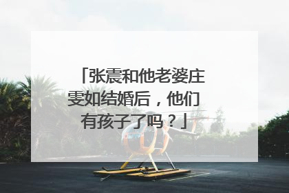 张震和他老婆庄雯如结婚后,他们有孩子了吗?