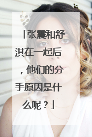 张震和舒淇在一起后,他们的分手原因是什么呢?