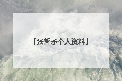 张馨矛个人资料