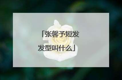 张馨予短发发型叫什么