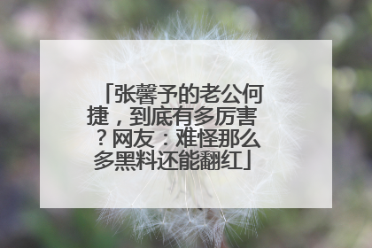 张馨予的老公何捷,到底有多厉害?网友:难怪那么多黑料还能翻红