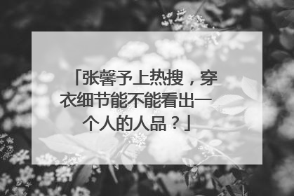 张馨予上热搜，穿衣细节能不能看出一个人的人品？