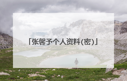 张馨予个人资料(密)