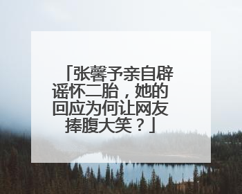 张馨予亲自辟谣怀二胎,她的回应为何让网友捧腹大笑?