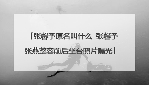 张馨予原名叫什么 张馨予张燕整容前后坐台照片曝光