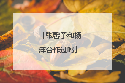 张馨予和杨洋合作过吗