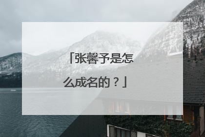 张馨予是怎么成名的？