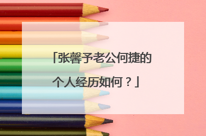 张馨予老公何捷的个人经历如何？