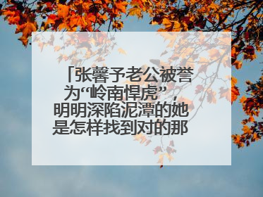 张馨予老公被誉为“岭南悍虎”，明明深陷泥潭的她是怎样找到对的那个人？