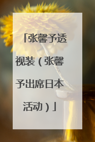 张馨予透视装(张馨予出席日本活动)