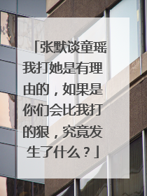 张默谈童瑶我打她是有理由的，如果是你们会比我打的狠，究竟发生了什么？