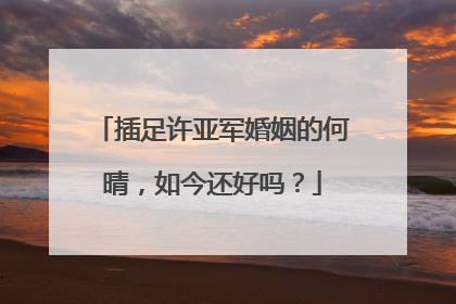 插足许亚军婚姻的何晴，如今还好吗？