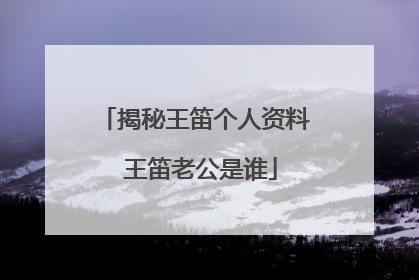 揭秘王笛个人资料 王笛老公是谁