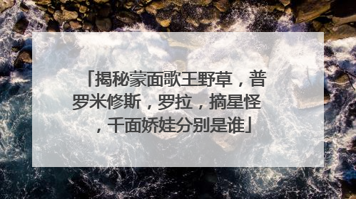 揭秘蒙面歌王野草,普罗米修斯,罗拉,摘星怪,千面娇娃分别是谁