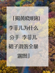 揭黄晓明和李菲儿为什么分手 李菲儿裙子滑落全暴露图