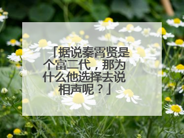 据说秦霄贤是个富二代,那为什么他选择去说相声呢?