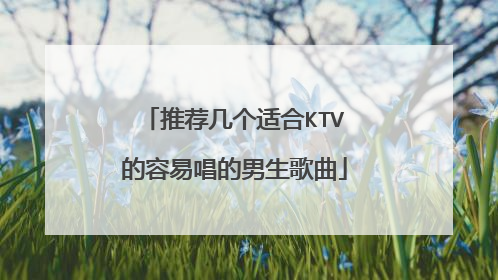 推荐几个适合KTV的容易唱的男生歌曲