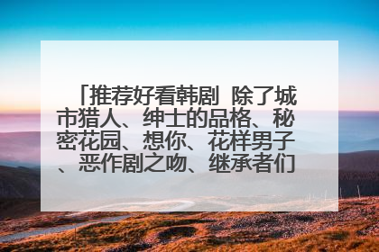 推荐好看韩剧 除了城市猎人、绅士的品格、秘密花园、想你、花样男子、恶作剧之吻、继承者们、来自星星的
