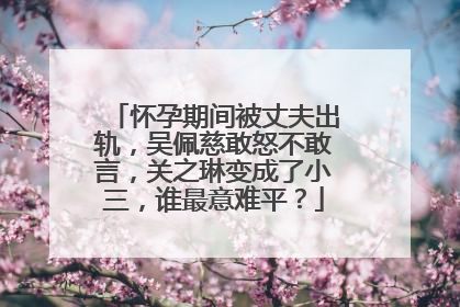 怀孕期间被丈夫出轨，吴佩慈敢怒不敢言，关之琳变成了小三，谁最意难平？