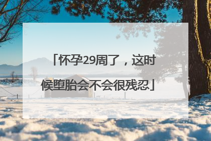 怀孕29周了，这时候堕胎会不会很残忍