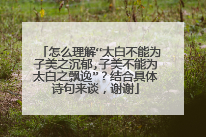 怎么理解“太白不能为子美之沉郁,子美不能为太白之飘逸”?结合具体诗句来谈,谢谢