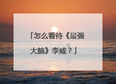 怎么看待《最强大脑》李威？