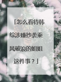 怎么看待韩综涉嫌抄袭乘风破浪的姐姐这件事？