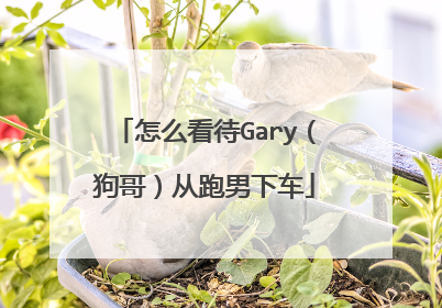 怎么看待Gary（狗哥）从跑男下车