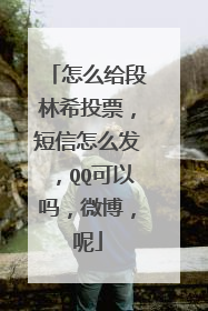 怎么给段林希投票，短信怎么发，QQ可以吗，微博，呢