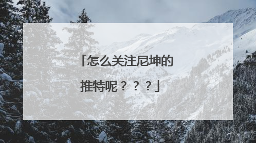 怎么关注尼坤的推特呢？？？