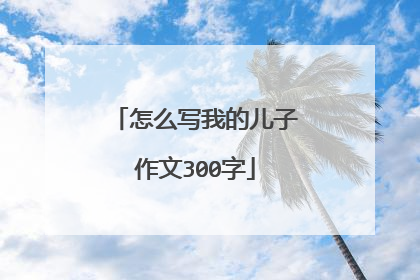 怎么写我的儿子作文300字