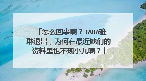 怎么回事啊？TARA雅琳退出，为何在最近她们的资料里也不现小九啊？
