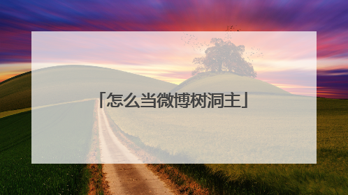 怎么当微博树洞主