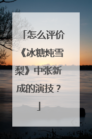 怎么评价《冰糖炖雪梨》中张新成的演技?